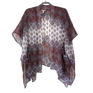 Arizona Jeans Boho Aztec Navarro Cherokee Whimsical Western Sheer Kimono S